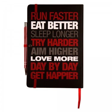 Motivational Notebook - Hardback A5 Black/Red